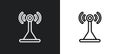 wireless internet connection outline icon in white and black colors. wireless internet connection flat vector icon from computer
