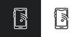 wireless internet connection outline icon in white and black colors. wireless internet connection flat vector icon from computer