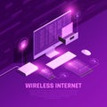 Wireless Internet Isometric Composition