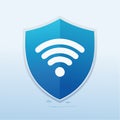 Wireless Internet Security Shield Vector Royalty Free Stock Photo