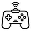 Wireless joystick icon outline vector. Sport gamer