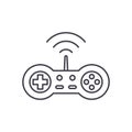 Wireless joystick line icon concept. Wireless joystick vector linear illustration, symbol, sign Royalty Free Stock Photo