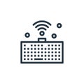 wireless keyboard icon vector from hardware network concept. Thin line illustration of wireless keyboard editable stroke. wireless