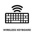 Wireless Keyboard icon vector isolated on white background, logo