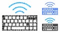 Wireless Keyboard Mosaic Icon of Circles