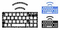 Wireless keyboard Mosaic Icon of Round Dots