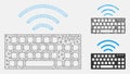 Wireless Keyboard Vector Mesh 2D Model and Triangle Mosaic Icon