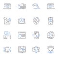 Wireless line icons collection. Connectivity, Signal, Bluetooth, Nerk, WiFi, Antenna, Transmission vector and linear