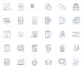 Wireless line icons collection. Connectivity, Signal, Nerk, Bluetooth, Wi-Fi, Mobile, Antenna vector and linear