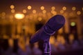 Wireless microphone stand on the stage venue Royalty Free Stock Photo