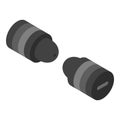 Wireless mini headphones icon, isometric style