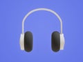Wireless minimalist headphones. 3D rendering tech illustration