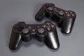 Wireless modern joysticks gamepad on gray