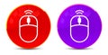 Wireless mouse icon glossy round buttons illustration