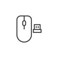 Wireless mouse line icon Royalty Free Stock Photo
