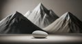 Wireless mouse on minimalist desk with mountain shadows Royalty Free Stock Photo