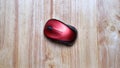 Wireless mouse on wooden table Royalty Free Stock Photo