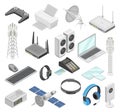 Wireless Network Connection Device and Technology Vector Set Royalty Free Stock Photo