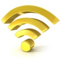 Wireless network 3d golden sign Royalty Free Stock Photo