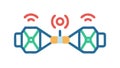 Wireless Network Node Communication Abstract Tech Icon Vector, vector design Generative AI Royalty Free Stock Photo