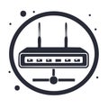Wireless Network Router Icon Digital Connection Round Symbol Royalty Free Stock Photo