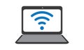 Laptop and Wireless Network - Vector Laptop Wifi icon