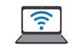 Laptop and Wireless Network - Vector Laptop Wifi icon