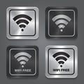 Wireless Network Symbol. Metal app icon. Royalty Free Stock Photo