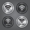 Wireless Network Symbol. Metal app icon. Royalty Free Stock Photo