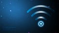 Wireless Network Symbol. Wifi, abstract low poly wireframe mesh design. from connecting dot and line. vector illustration.futurist