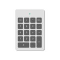 Wireless numeric keypad for computer simplified only with numbers and power indicator. A modern image of a computer