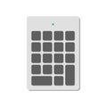 Wireless numeric keypad for a computer without symbols with a power indicator. A modern image of a computer keyboard Royalty Free Stock Photo