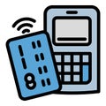 Wireless payment icon, outline style