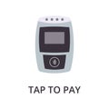 Wireless Payment illustration in flat style. NFC, Near-field communication concept.