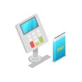 Wireless pos terminal isometric 3D icon Royalty Free Stock Photo