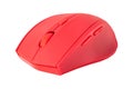 Wireless red computer mouse isolated on white background. Computer equipment. Royalty Free Stock Photo