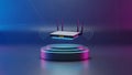 Wireless Router with Antennas and Signal Waves Royalty Free Stock Photo
