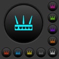 Wireless router dark push buttons with color icons