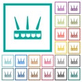 Wireless router flat color icons with quadrant frames