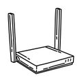 Wireless Router Icon. Doodle Hand Drawn or Outline Icon Style Royalty Free Stock Photo