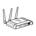 wireless router icon. outline illustration of wireless router vector icon for web wi fi router Royalty Free Stock Photo