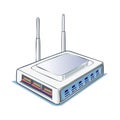 Wireless Router Isometric Illustration, Modern Technology, Home Network Device Royalty Free Stock Photo