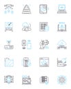 Wireless router linear icons set. Connectivity, Nerk, Wi-Fi, Internet, Bandwidth, Signal, Speed line vector and concept