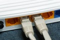 Wireless Routers and Networking Cable Royalty Free Stock Photo
