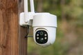 Wireless security camera on post