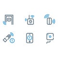 Wireless Security System Icons Modern Flat Design Alert and Warning Signals Technology Concept Royalty Free Stock Photo