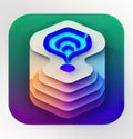 Wireless Service Provider Software App Icon. Generative AI. Royalty Free Stock Photo