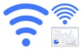 wireless Signal Icons with Data Analytics Dashboard Display Royalty Free Stock Photo