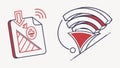 Wireless Signal Tech Icons Illustration, vector design Generative AI Royalty Free Stock Photo