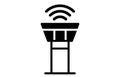 Wireless signal tower icon with radiating waves symbol for network connection Royalty Free Stock Photo